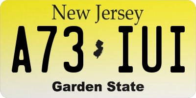 NJ license plate A73IUI