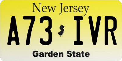 NJ license plate A73IVR