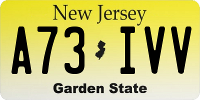 NJ license plate A73IVV