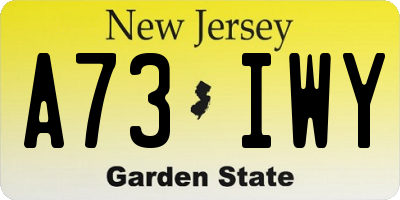 NJ license plate A73IWY