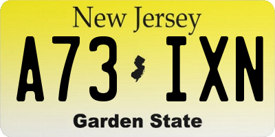 NJ license plate A73IXN