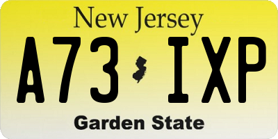 NJ license plate A73IXP