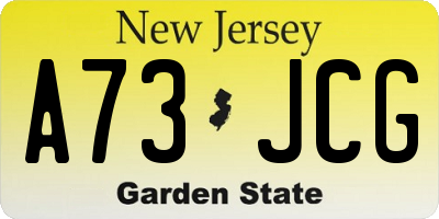 NJ license plate A73JCG