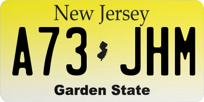 NJ license plate A73JHM