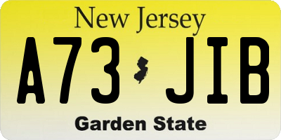 NJ license plate A73JIB