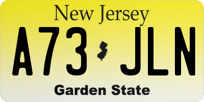 NJ license plate A73JLN