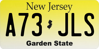 NJ license plate A73JLS