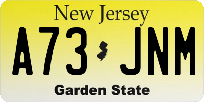 NJ license plate A73JNM