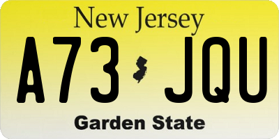 NJ license plate A73JQU