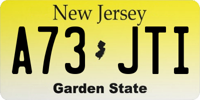 NJ license plate A73JTI