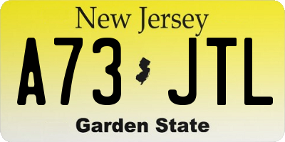 NJ license plate A73JTL