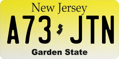 NJ license plate A73JTN