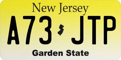 NJ license plate A73JTP