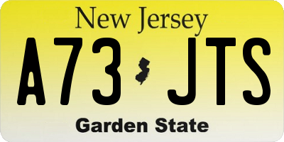 NJ license plate A73JTS