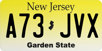 NJ license plate A73JVX