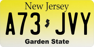 NJ license plate A73JVY