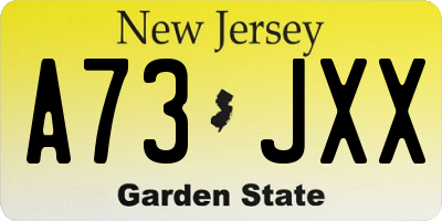 NJ license plate A73JXX