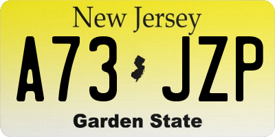 NJ license plate A73JZP