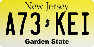 NJ license plate A73KEI