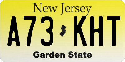NJ license plate A73KHT