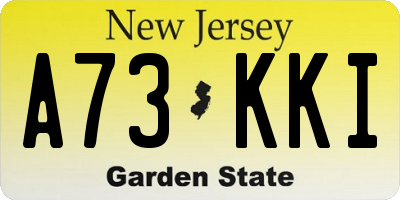 NJ license plate A73KKI