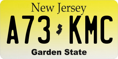 NJ license plate A73KMC