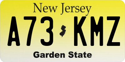 NJ license plate A73KMZ
