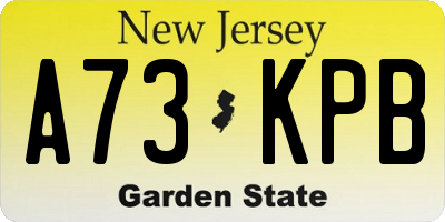 NJ license plate A73KPB