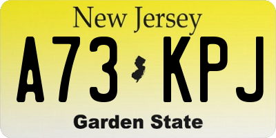 NJ license plate A73KPJ