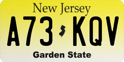 NJ license plate A73KQV