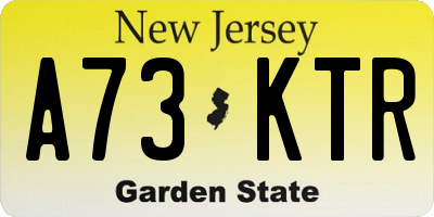 NJ license plate A73KTR
