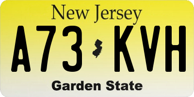 NJ license plate A73KVH