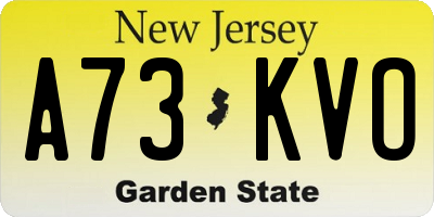 NJ license plate A73KVO