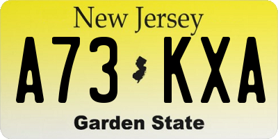 NJ license plate A73KXA