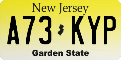 NJ license plate A73KYP