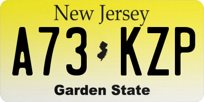 NJ license plate A73KZP