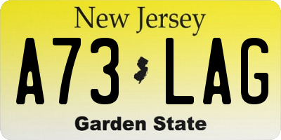 NJ license plate A73LAG