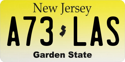 NJ license plate A73LAS