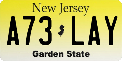 NJ license plate A73LAY
