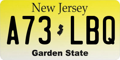 NJ license plate A73LBQ