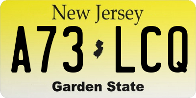 NJ license plate A73LCQ