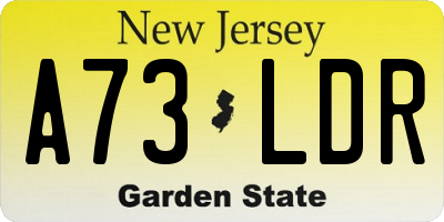 NJ license plate A73LDR