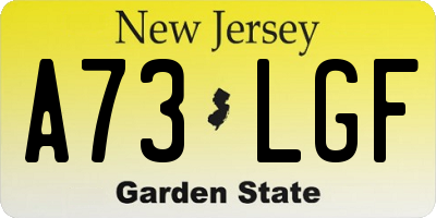 NJ license plate A73LGF