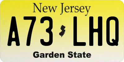 NJ license plate A73LHQ