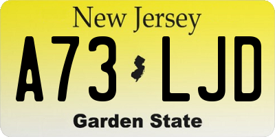 NJ license plate A73LJD