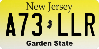 NJ license plate A73LLR