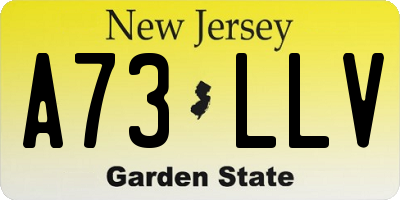 NJ license plate A73LLV