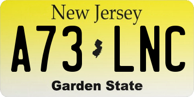 NJ license plate A73LNC