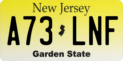 NJ license plate A73LNF