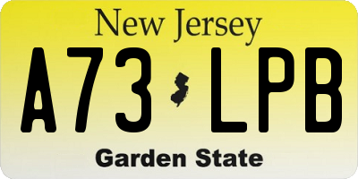 NJ license plate A73LPB